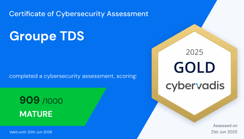Le Groupe TDS – Hospitality & Conciergerie obtient la certification CyberVadis Gold avec un score d’excellence